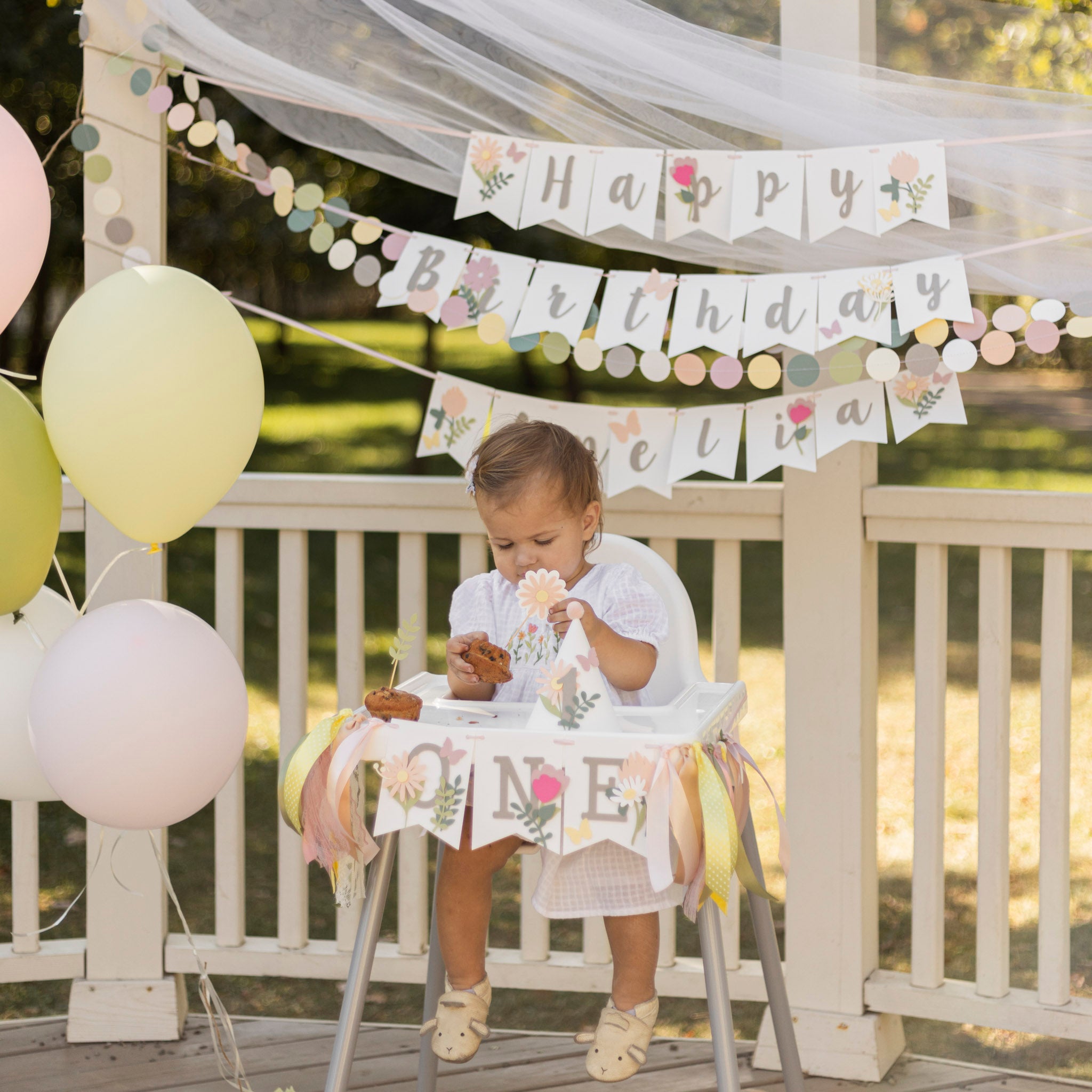 Wildflower Birthday Garland Garden Party  Wild and Onederful Birthday