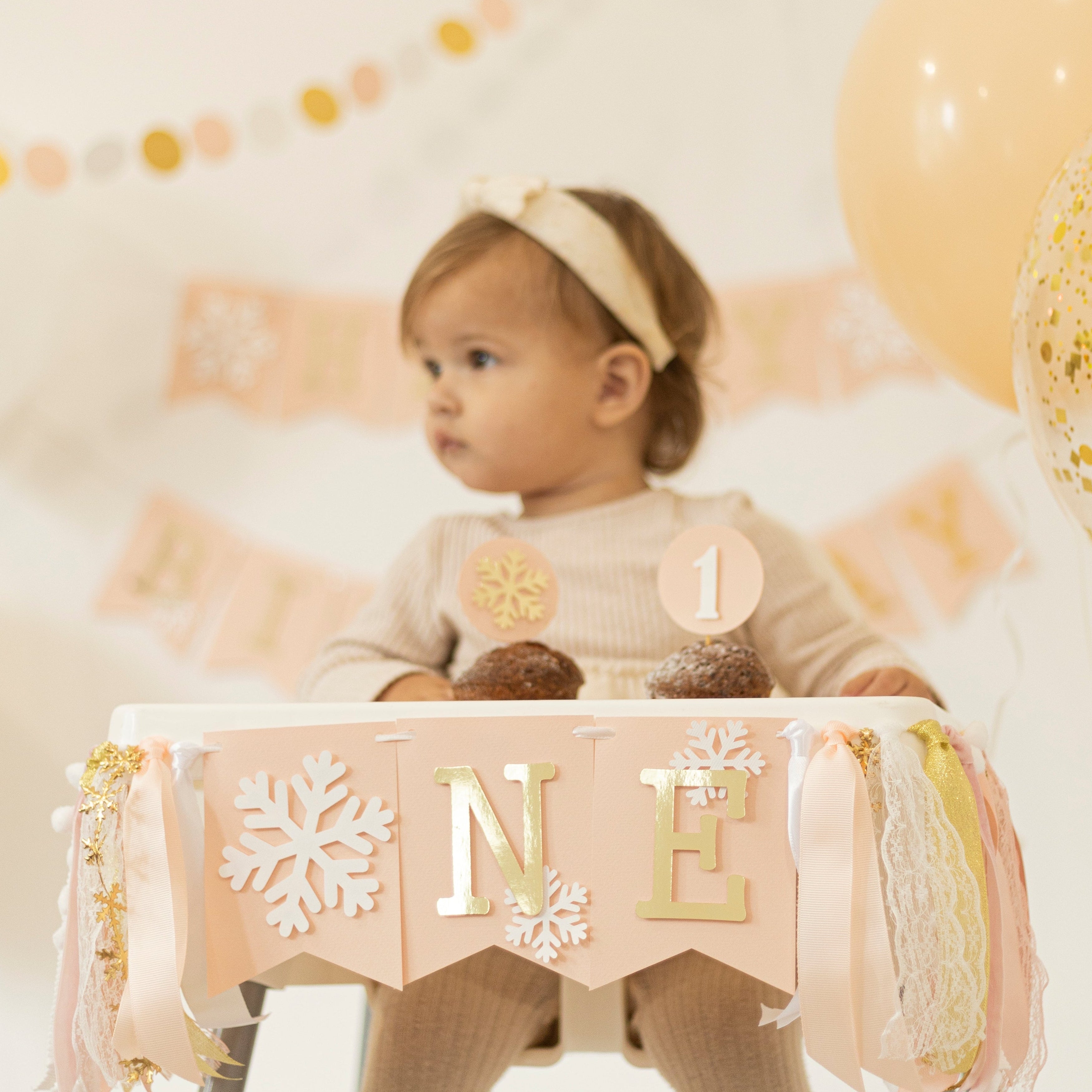 Girl Winter Onederland Highchair Banner Christmas Holiday Birthday Winter Girl Birthday Party Oh What Fun it is to be One Winter Onederland party 