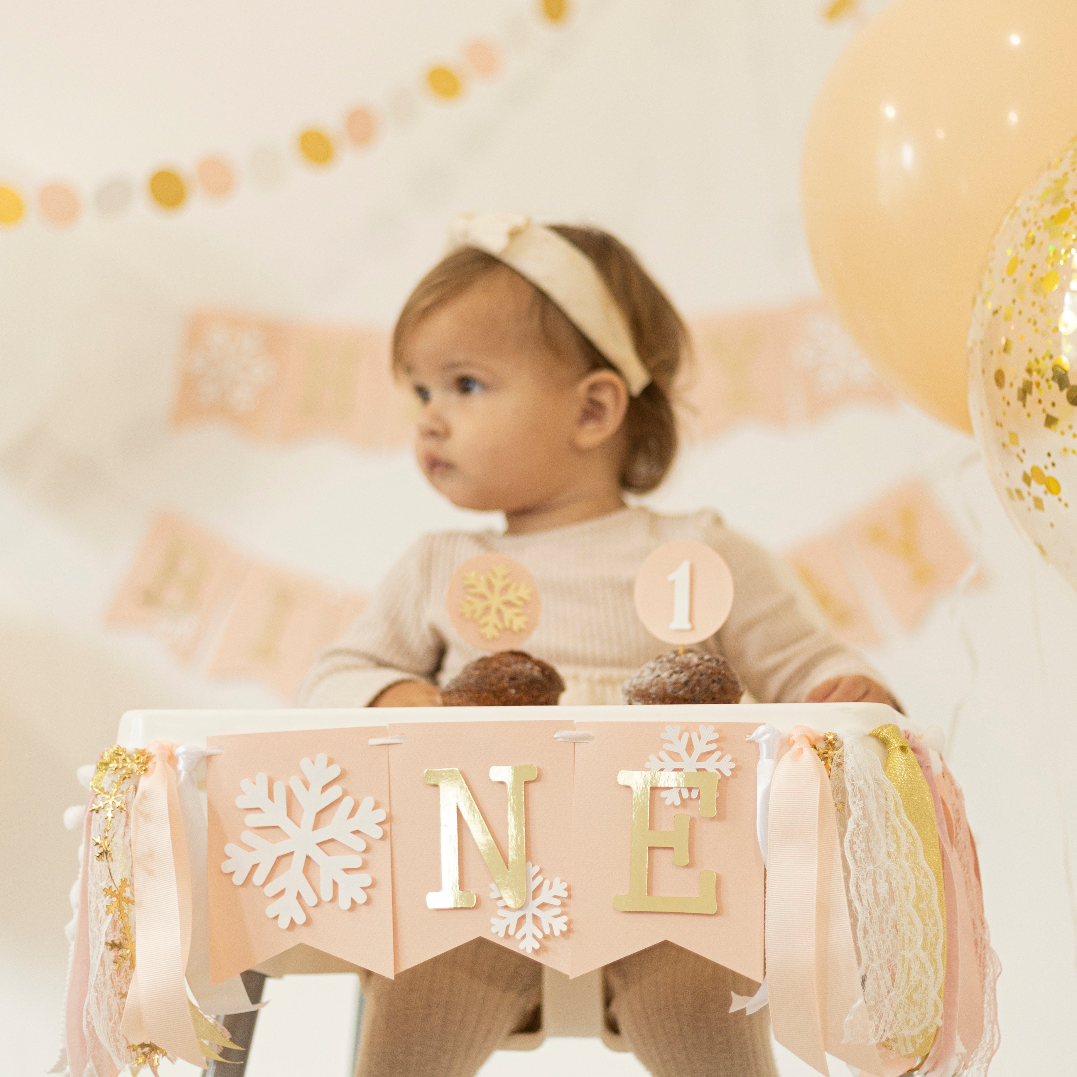 Girl Winter Onederland Highchair Banner Christmas Holiday Birthday Winter Girl Birthday Party Oh What Fun it is to be One Winter Onederland party 
