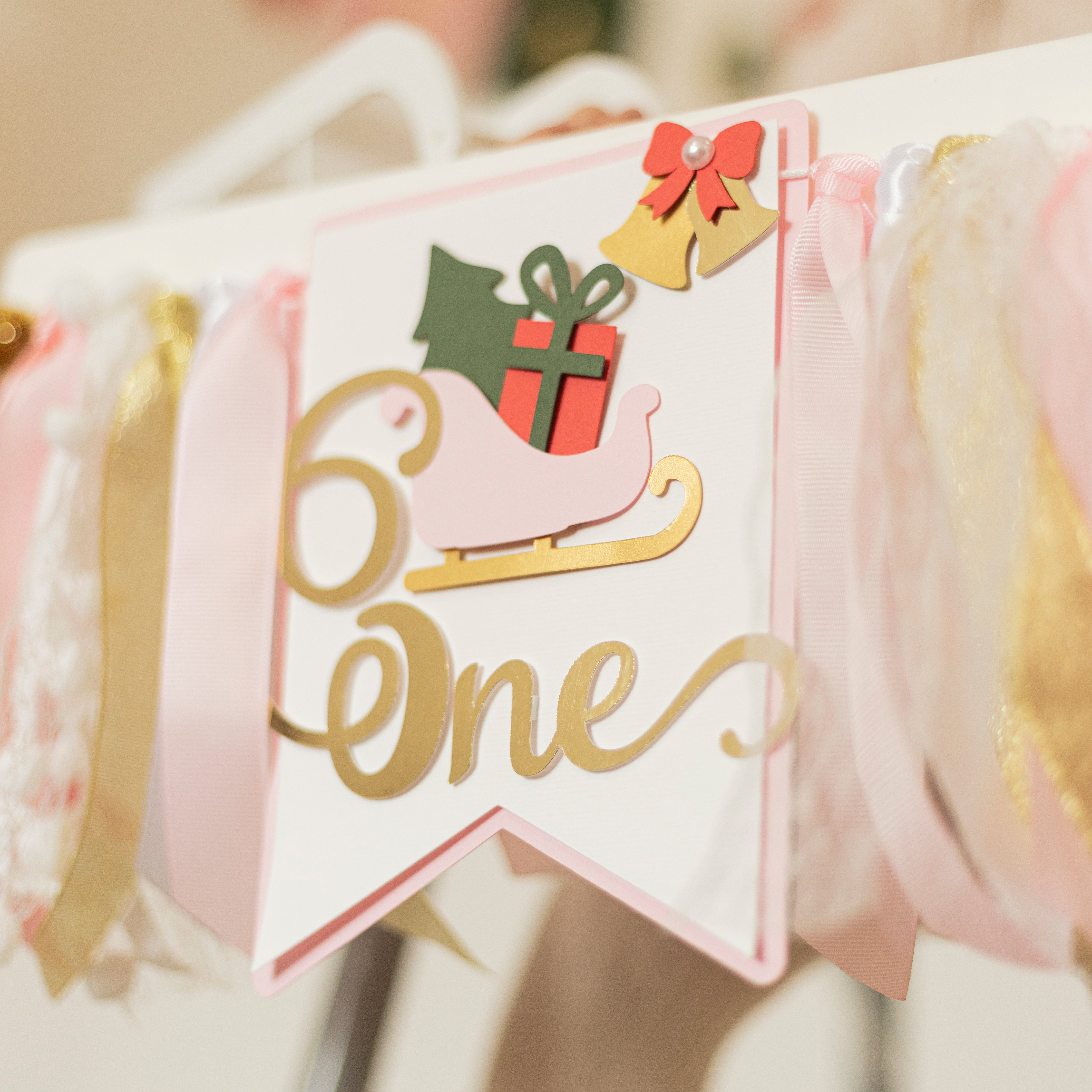 Oh What Fun it is to be One Highchair Banner - Christmas December 1st Birthday