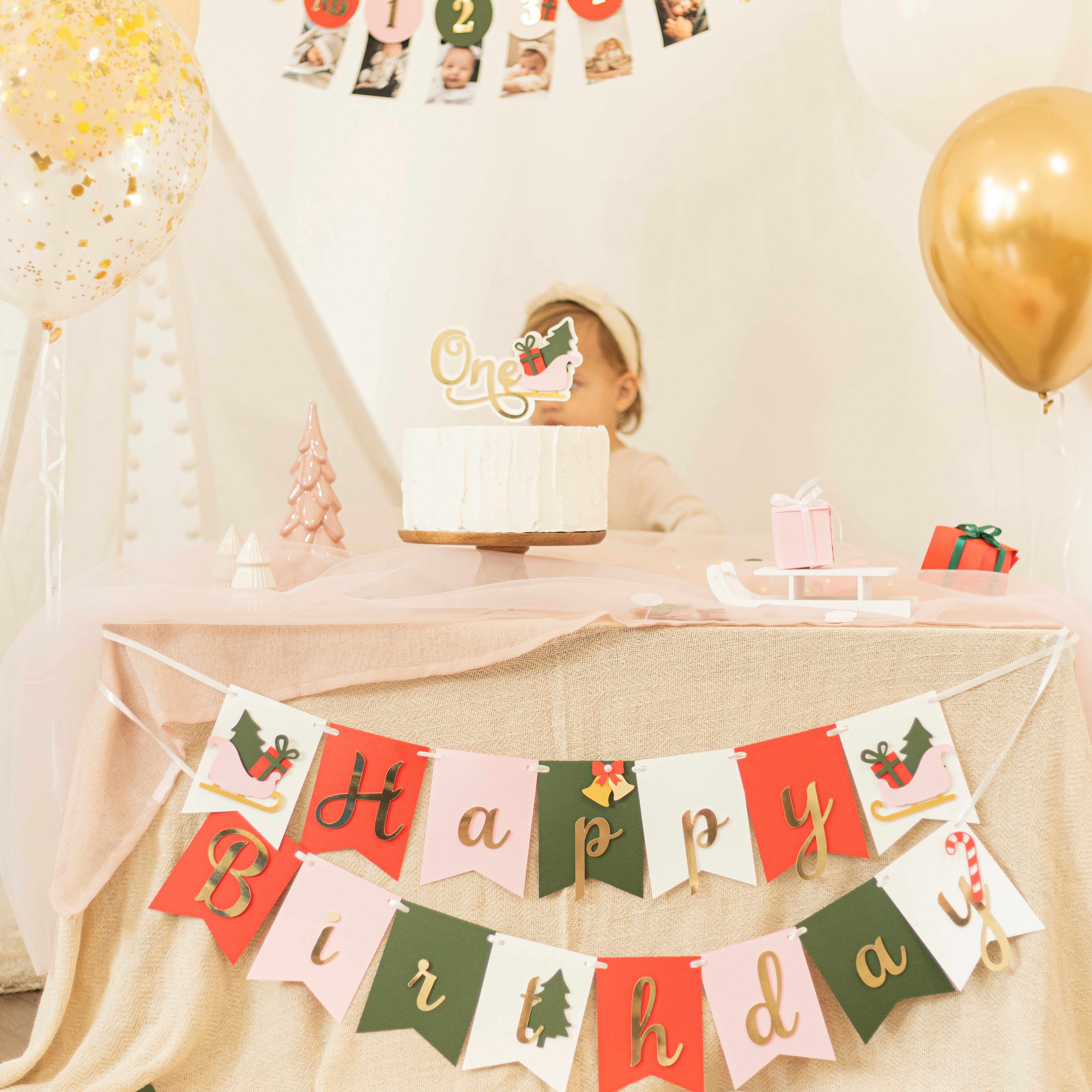 Christmas 1st Birthday  Winter Onederland party Party Decorations Christmas Holiday Birthday Winter Girl Birthday Party Oh What Fun it is to be One