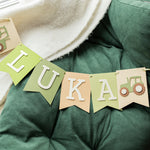 Personalized Green Tractor Birthday Banner - Farm Theme Party Decor