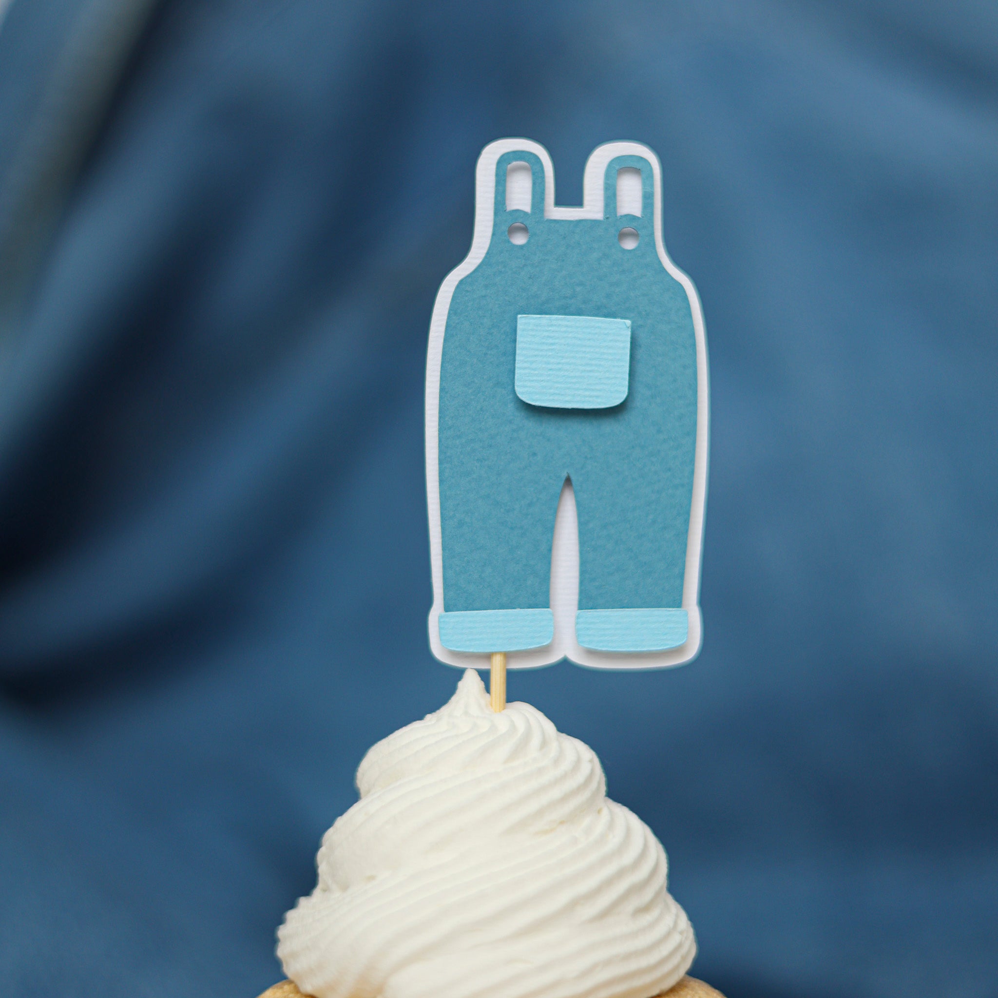 Blue Jean Cupcake Toppers - Denim Baby Shower Decorations