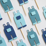 Blue Jean Cupcake Toppers - Denim Baby Shower Decorations