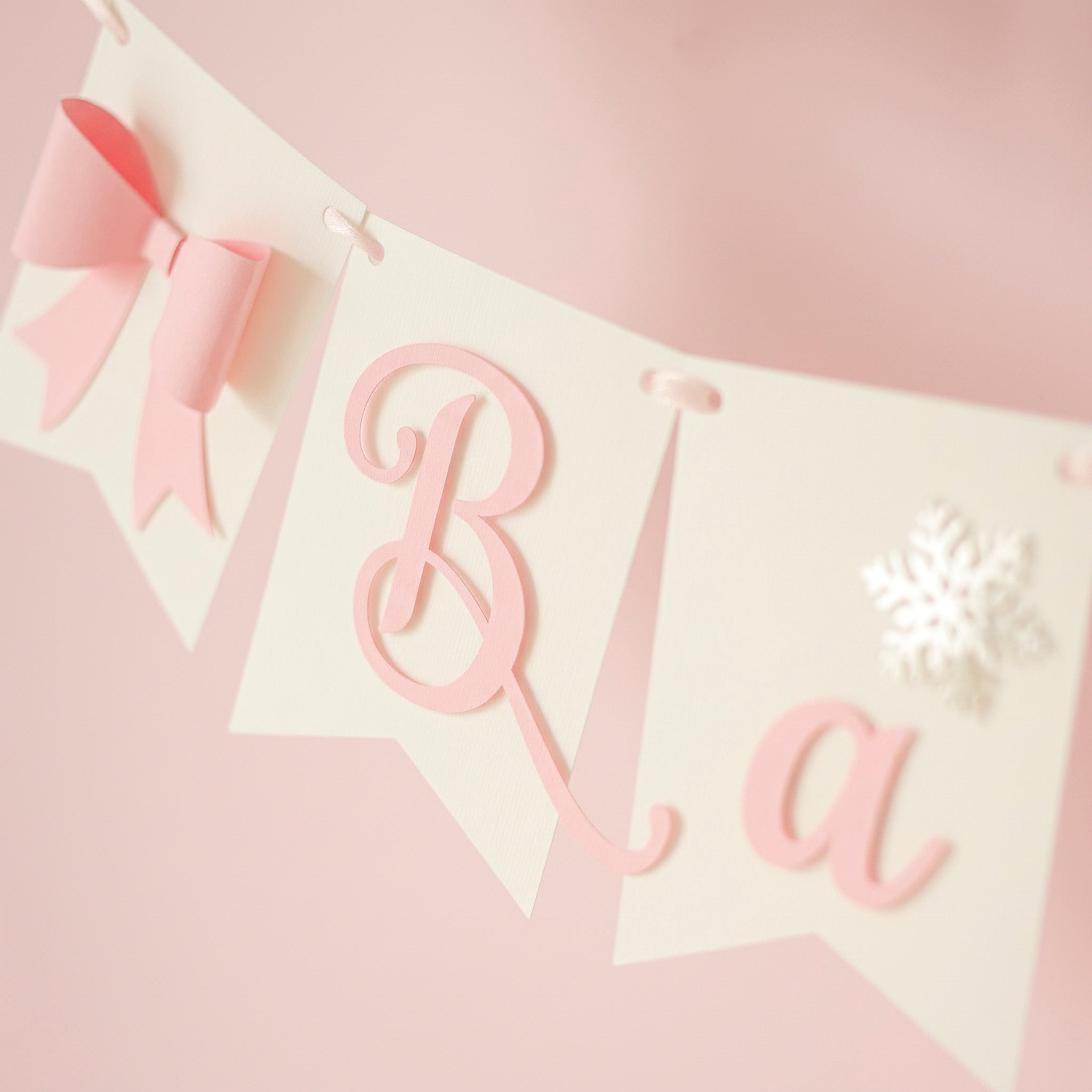 Pink Bow Baby It's Cold Outside Banner