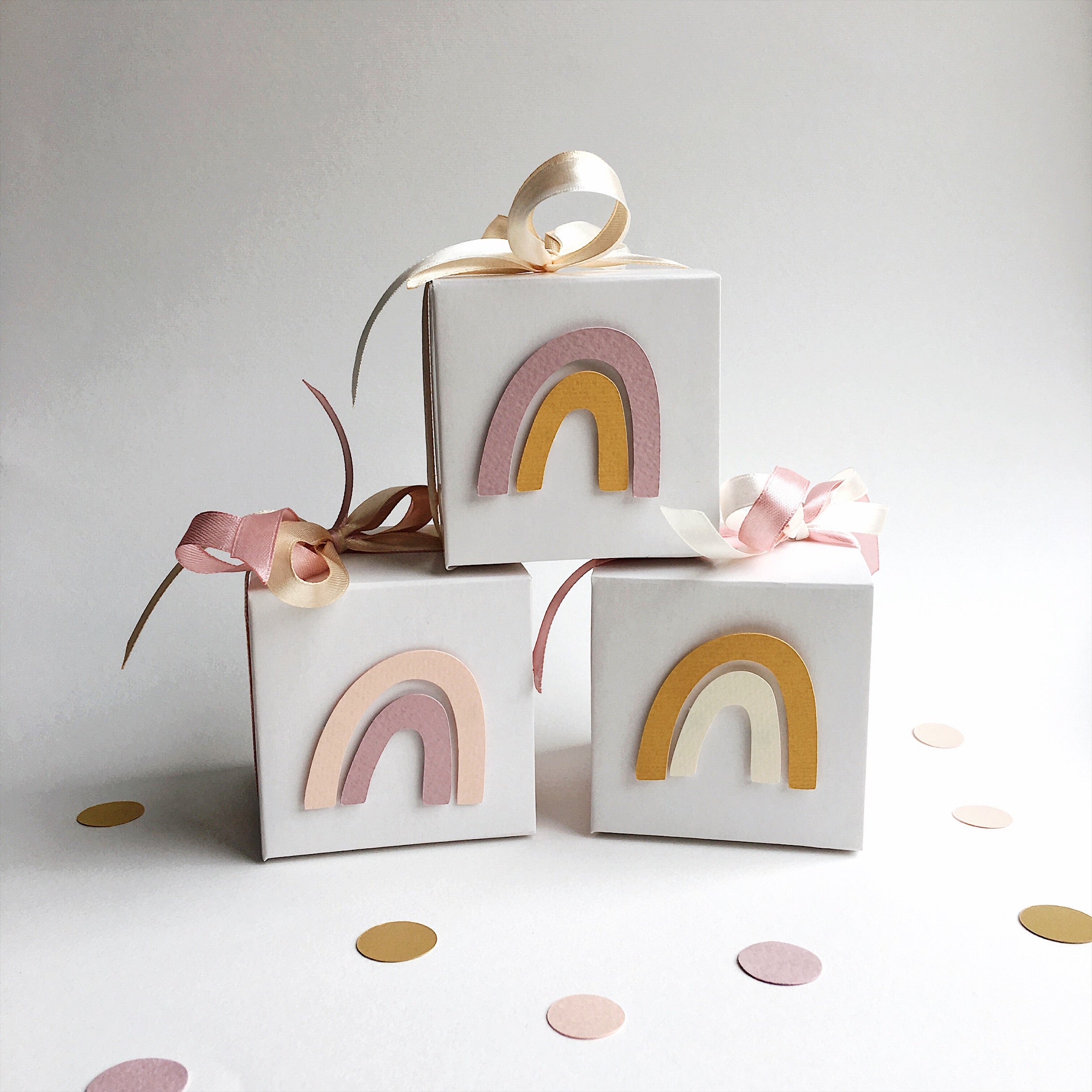 Boho Rainbow Favor Boxes Rainbow Themed Baby Shower 1st Birthday Party Decorations