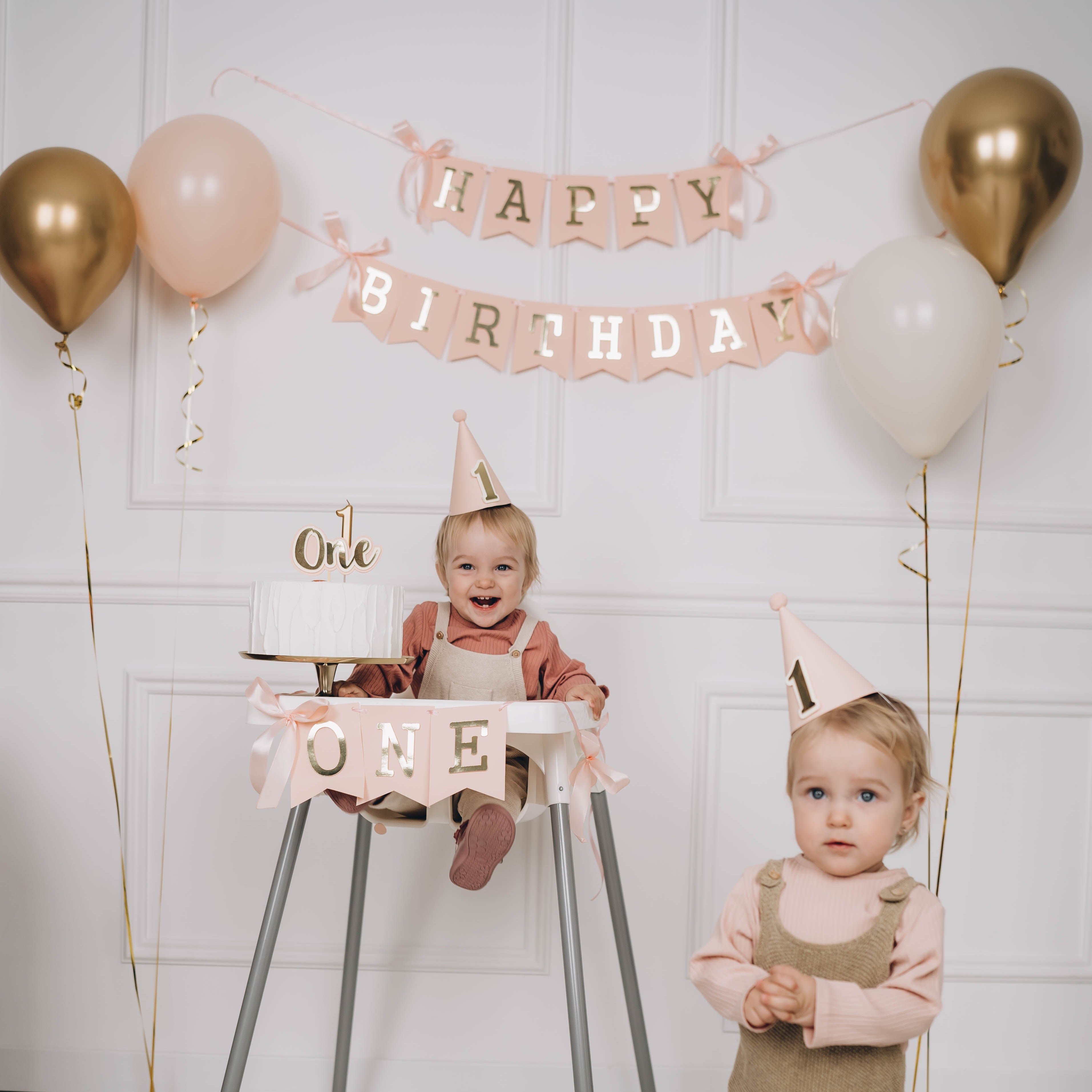 Baby Girl 1st Birthday Decor Party Bundle