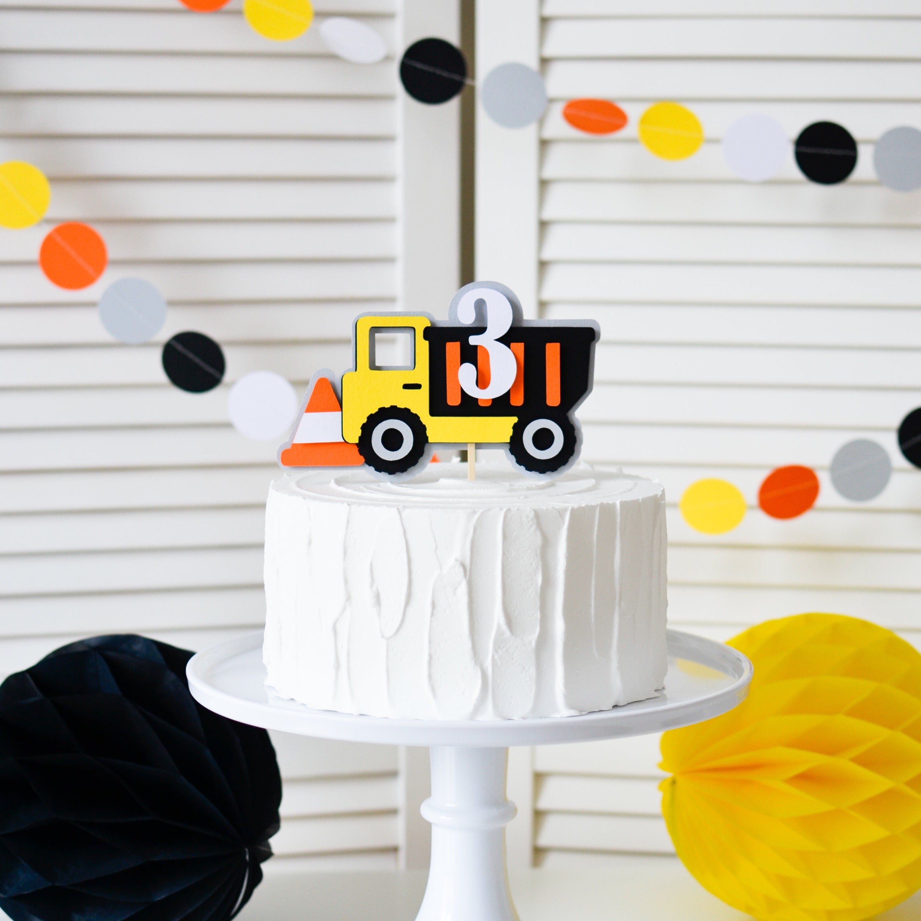 Construction Cake Topper Construction First Birthday Decor Construction Theme 1st Birthday Party Construction Cake Topper Boy Cake Smash Let's Par-tee Under Construction Digger Excavator Party Truck Bulldozer Party 