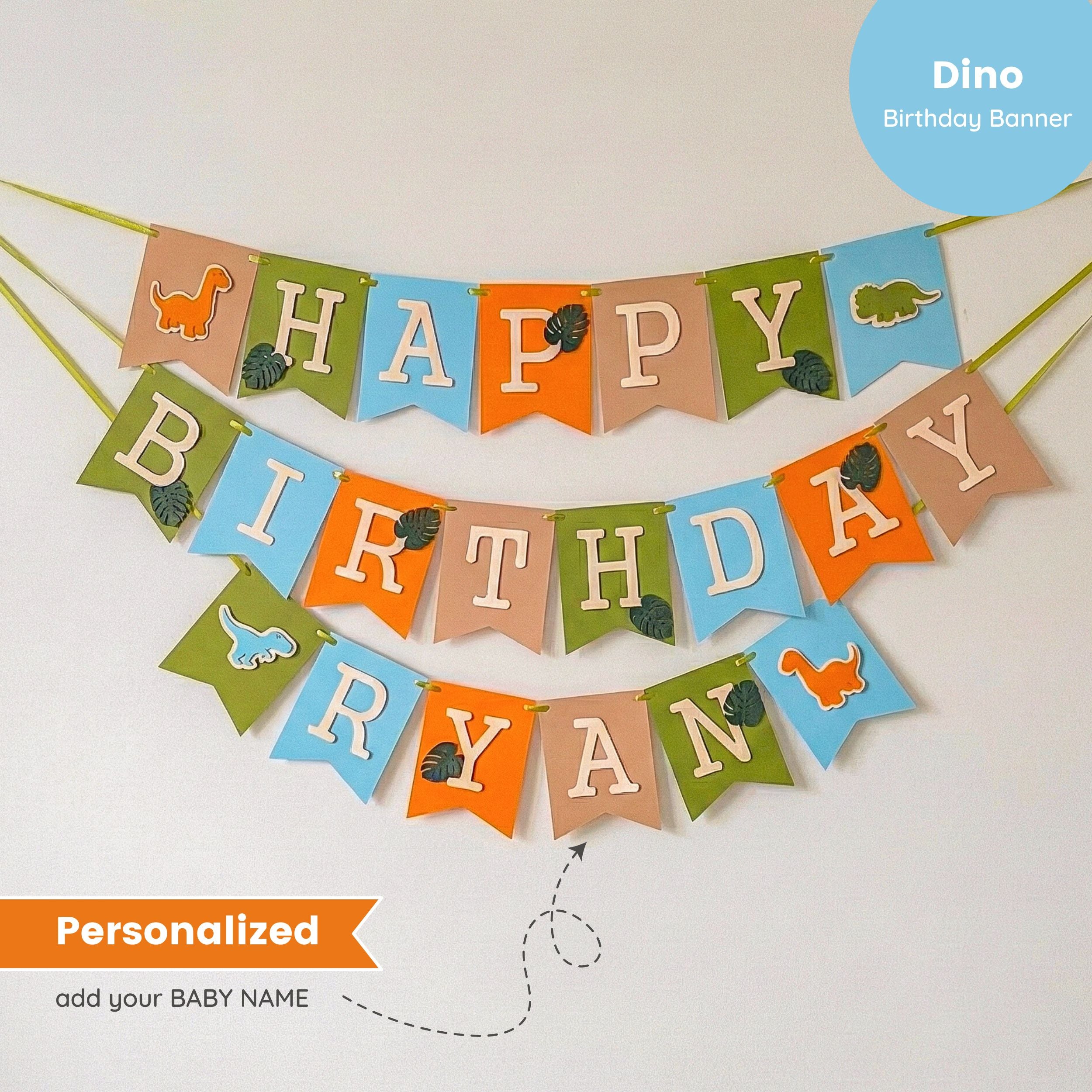 Dinosaur Birthday Banner - Two Rex Party Decor