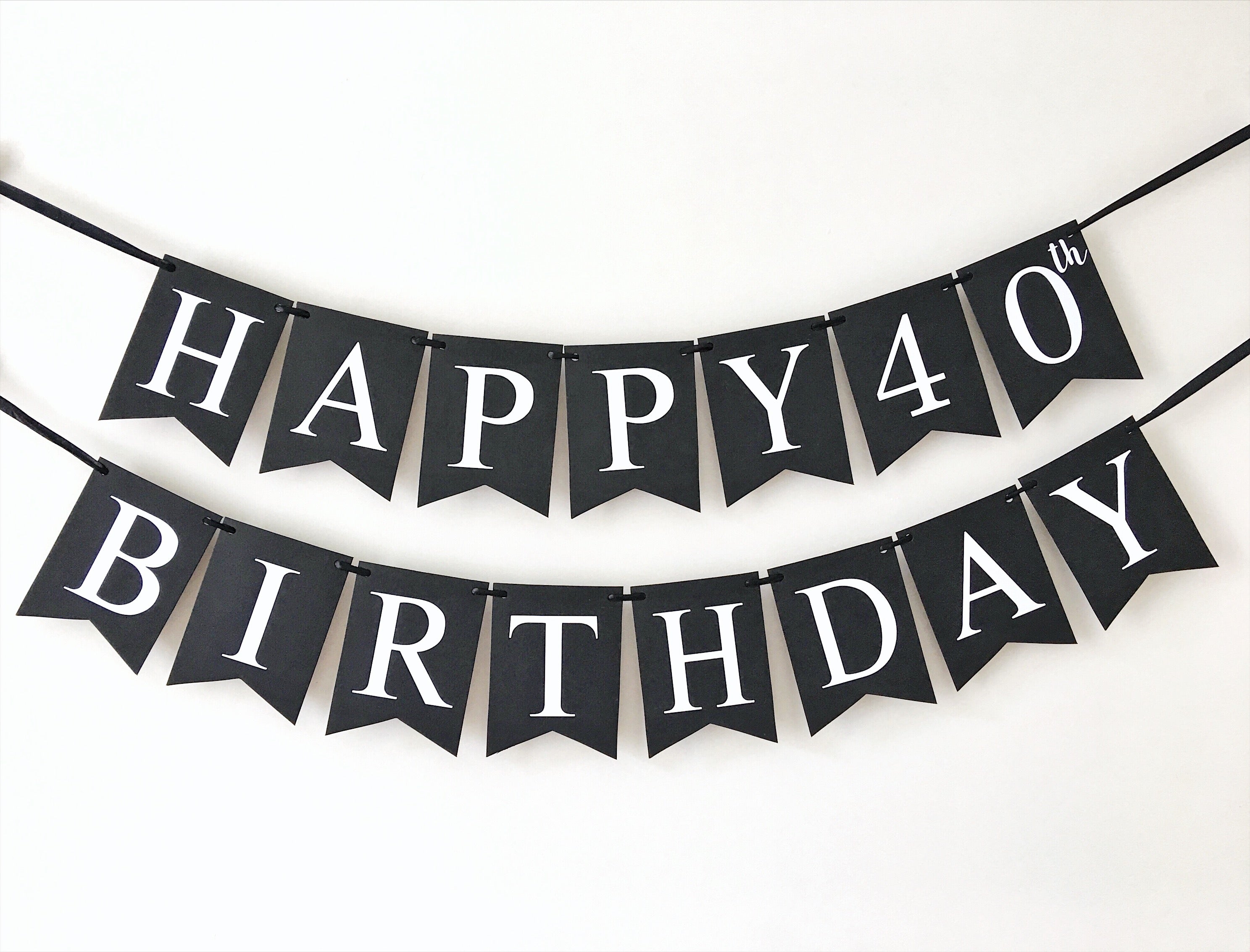 Minimalist Banner Personalized Black&White Banner Birthday Party Decorations Women 40th 50th 60th Birthday Banner Cheers to 40 Years