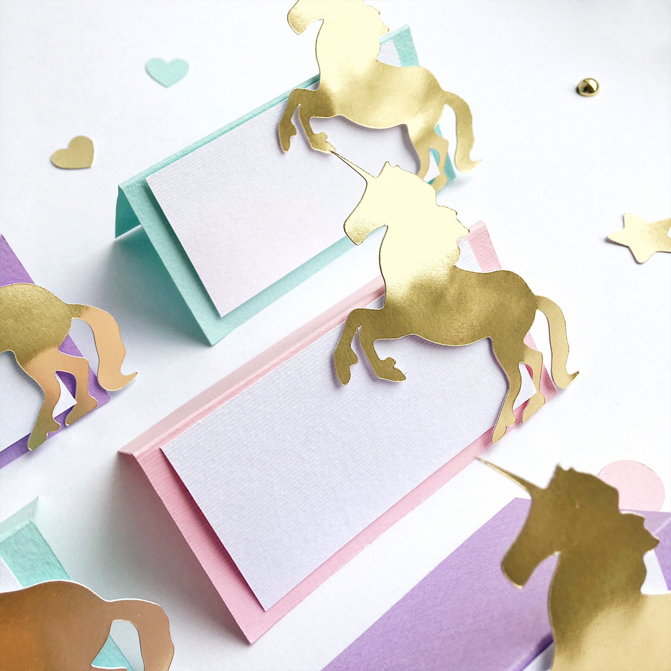 Unicorn Place Cards Rainbow 1st Birthday