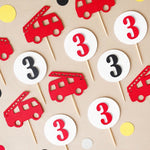 Firetruck Cupcake Toppers