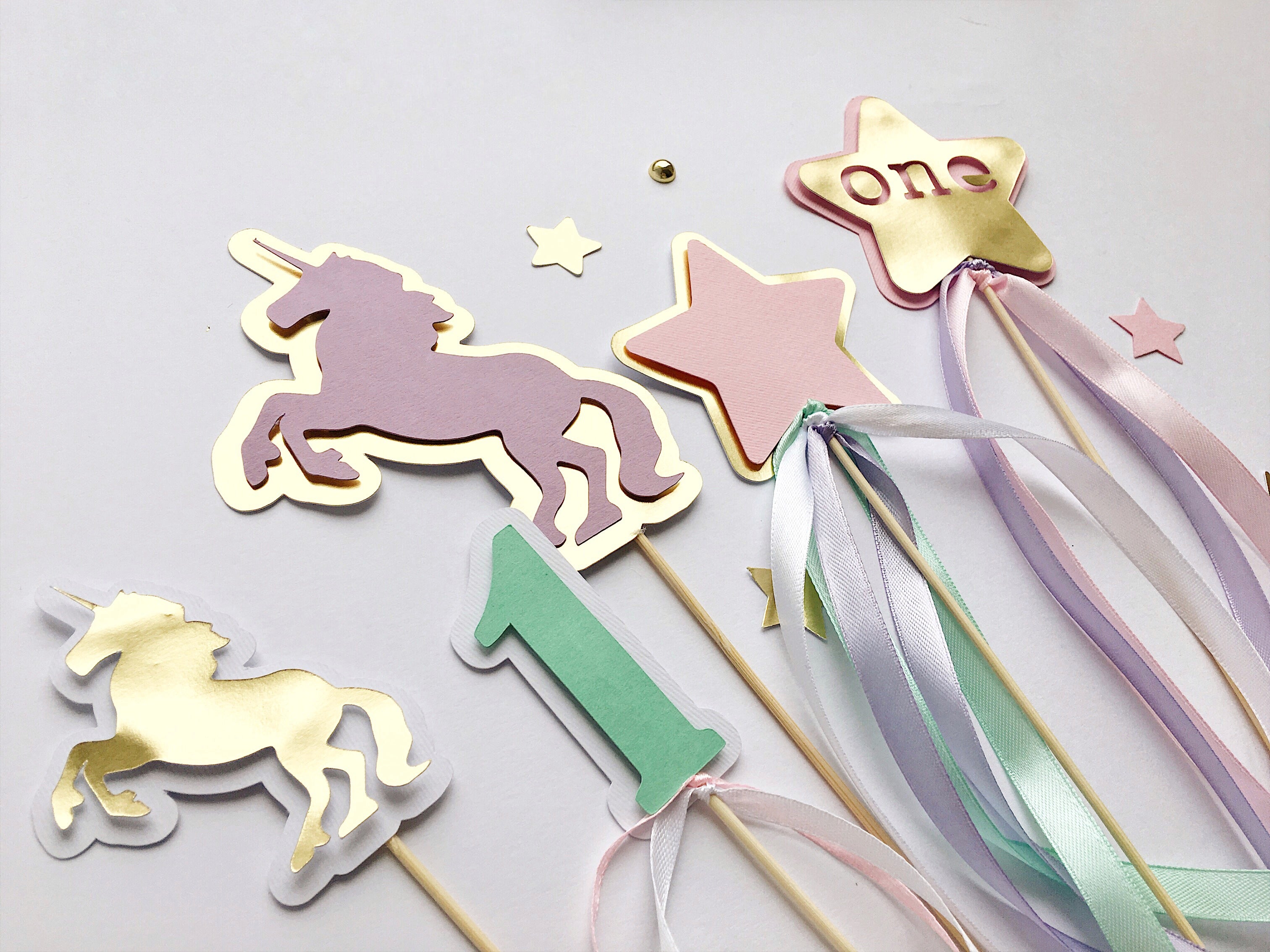 Unicorn Centerpieces Rainbow Birthday party Unicorn themed