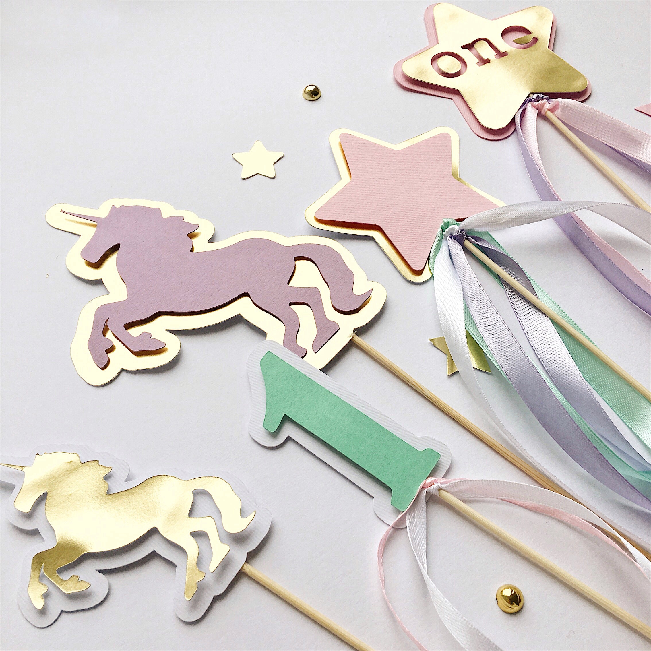 Unicorn Centerpieces Rainbow Birthday party Unicorn themed