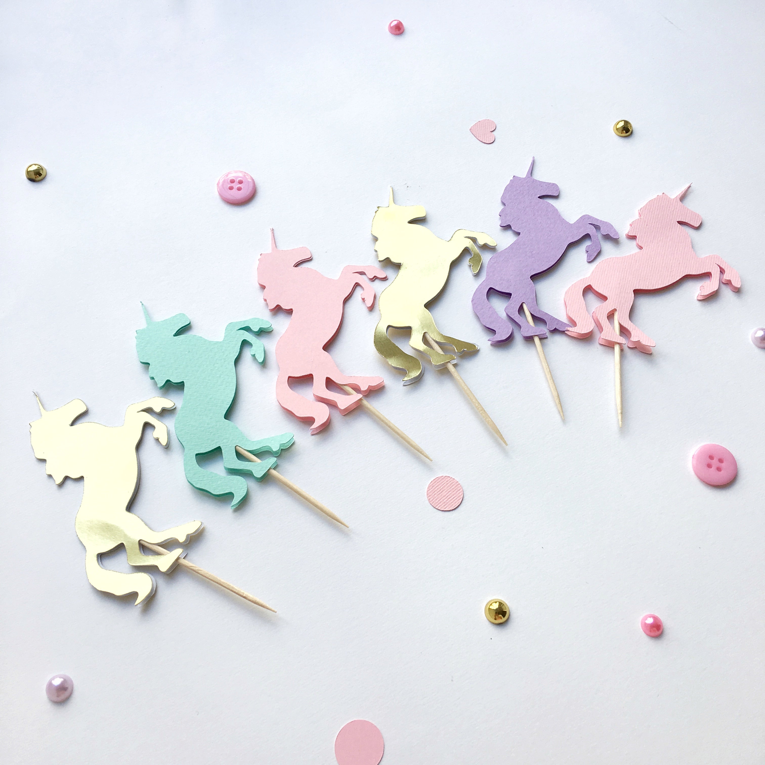 Unicorn Cupcake Toppers Unicorn themed Rainbow Birthday party 