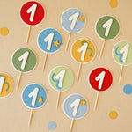 Fun to be One Cupcake Toppers - Colorful Party Animals Decor