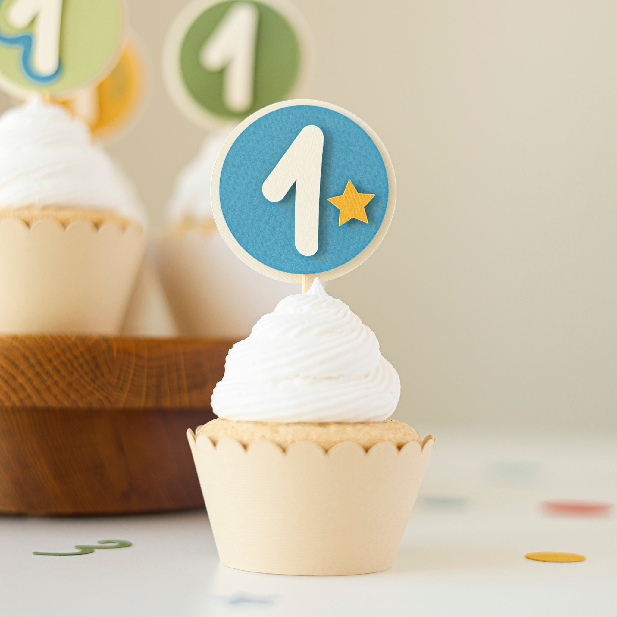 Fun to be One Cupcake Toppers - Colorful Party Animals Decor