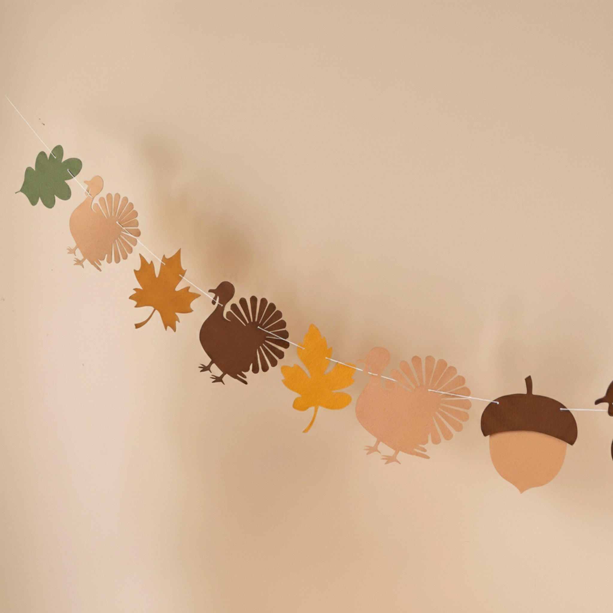 Turkey Garland - Thanksgiving Decorations - Fall Mantel Banner