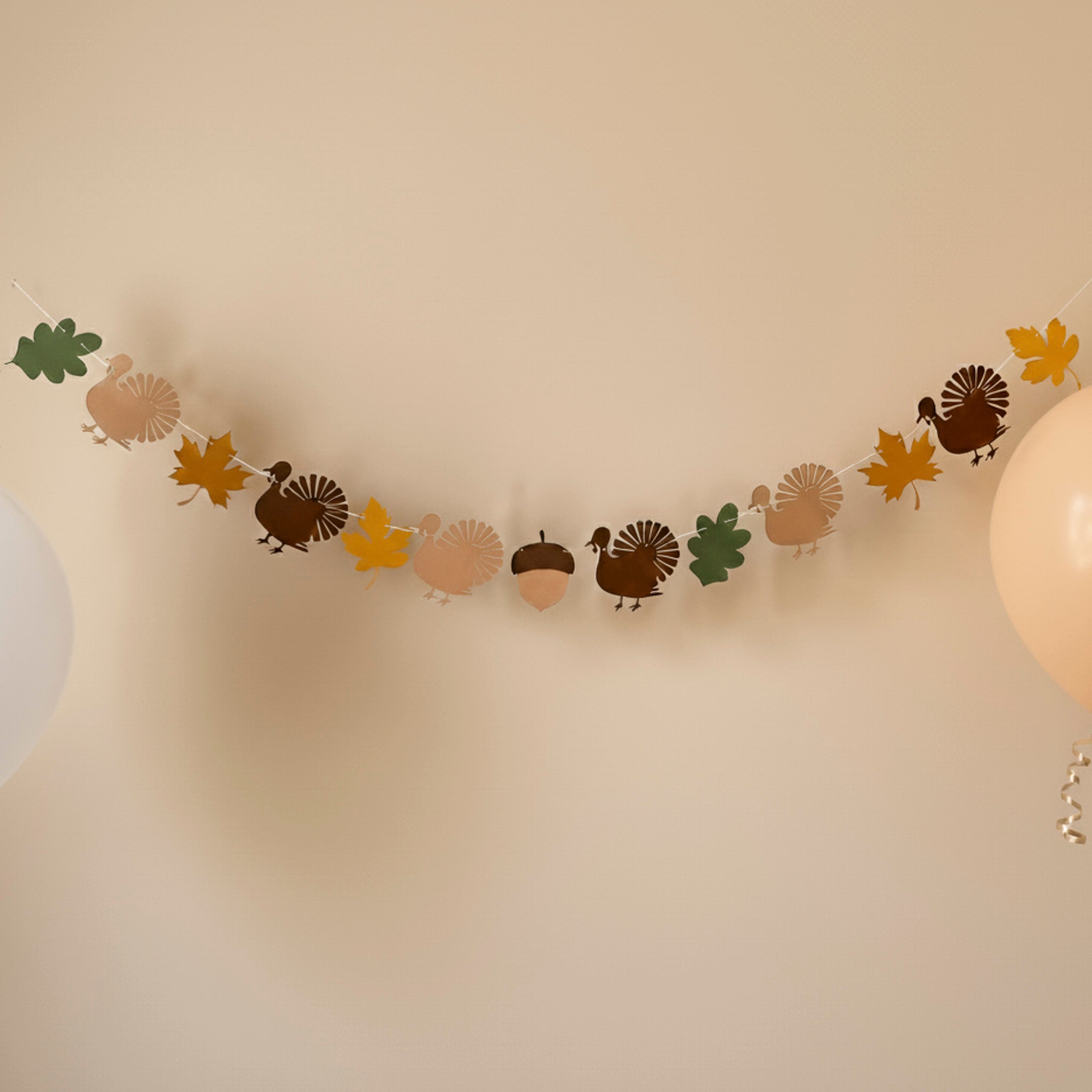 Turkey Garland - Thanksgiving Decorations - Fall Mantel Banner