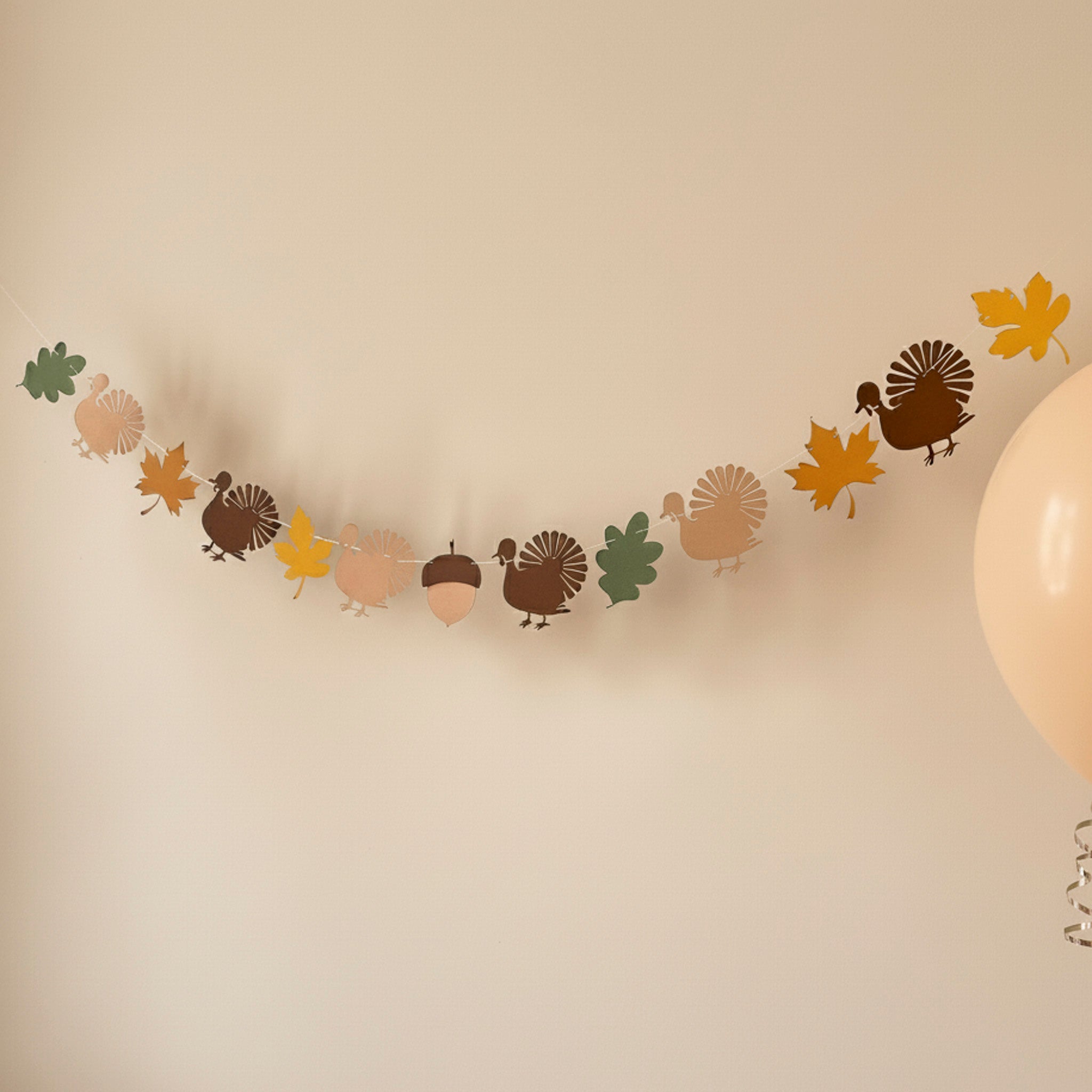 Turkey Garland - Thanksgiving Decorations - Fall Mantel Banner
