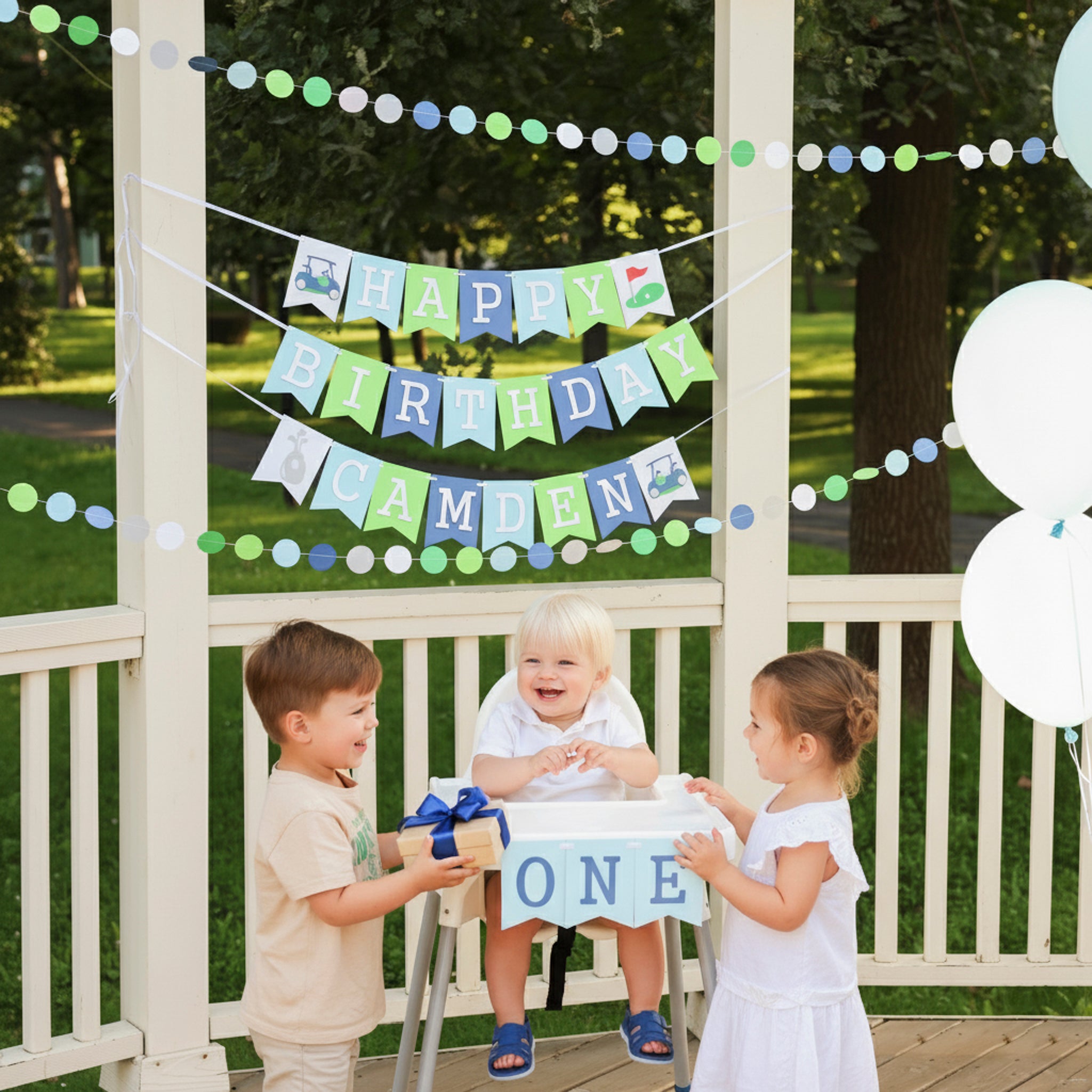 Golf Hole in One Highchair Banner for Boy - 1st Birthday Decor