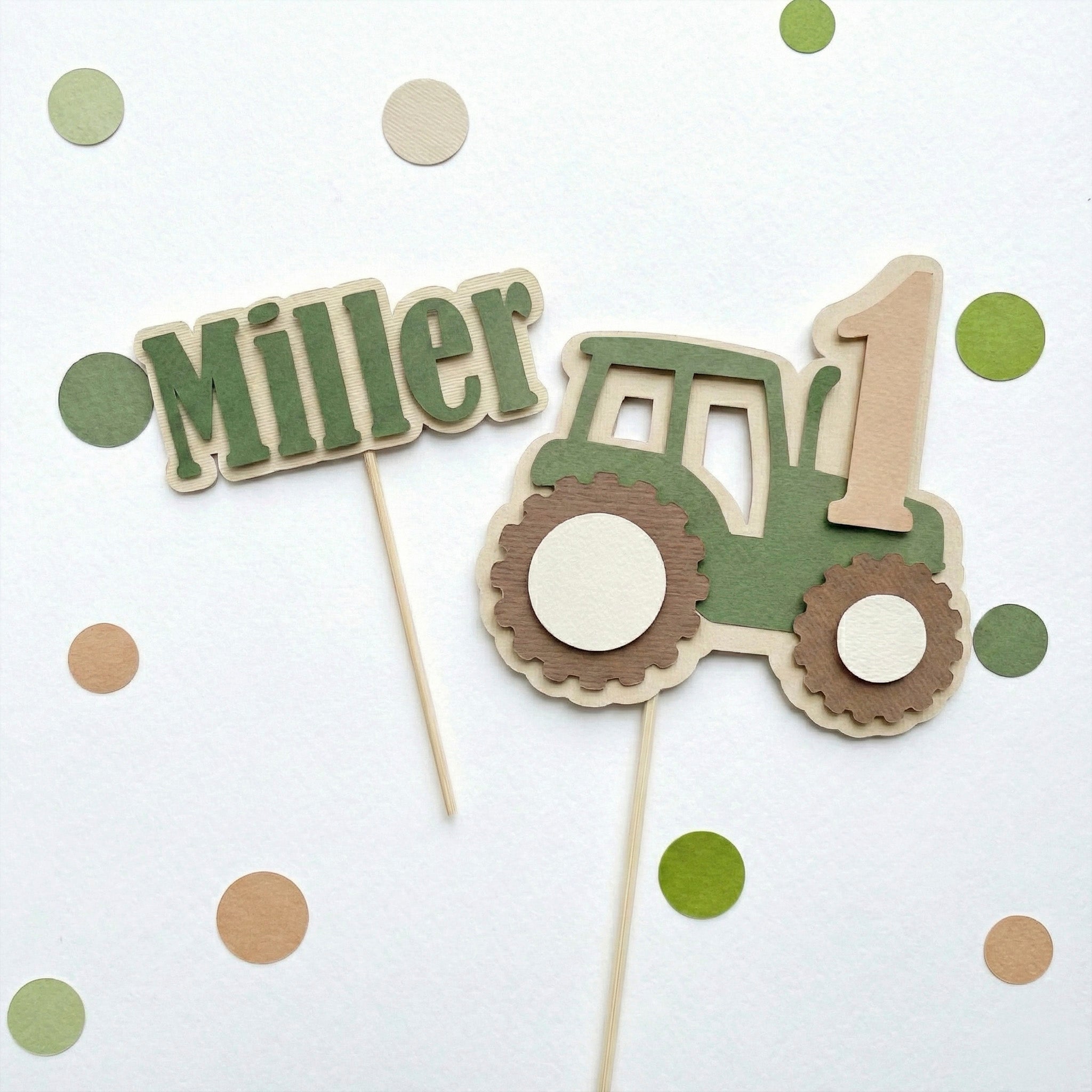 Tractor Cake Topper - Farm 1st Boy Birthday Decorations