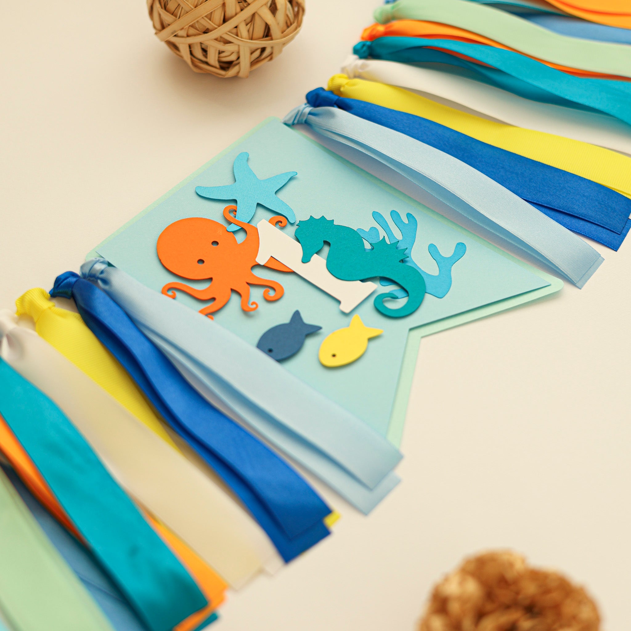 Oneder the Sea Highchair Banner - Ocean 1st Birthday Decoration