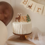 Winter Deer Cake Topper, 1st Birthday Smash Cake Decoration, Reindeer Theme
