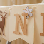 Winter deer highchair banner for 1st birthday cake smash