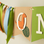 One-A-Saurus Dinosaur High Chair Banner - First Birthday Dino Garland Decor