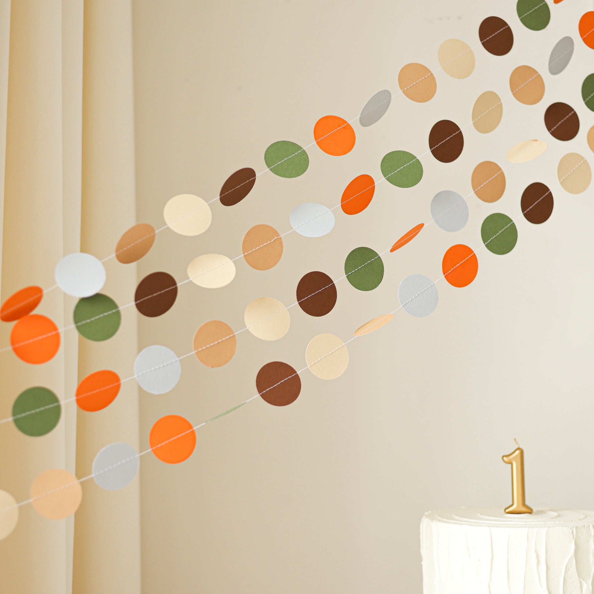 Enchanted Forest party backdrop hanging on a neutral wall, Respect the Locals themed nursery wall decor.