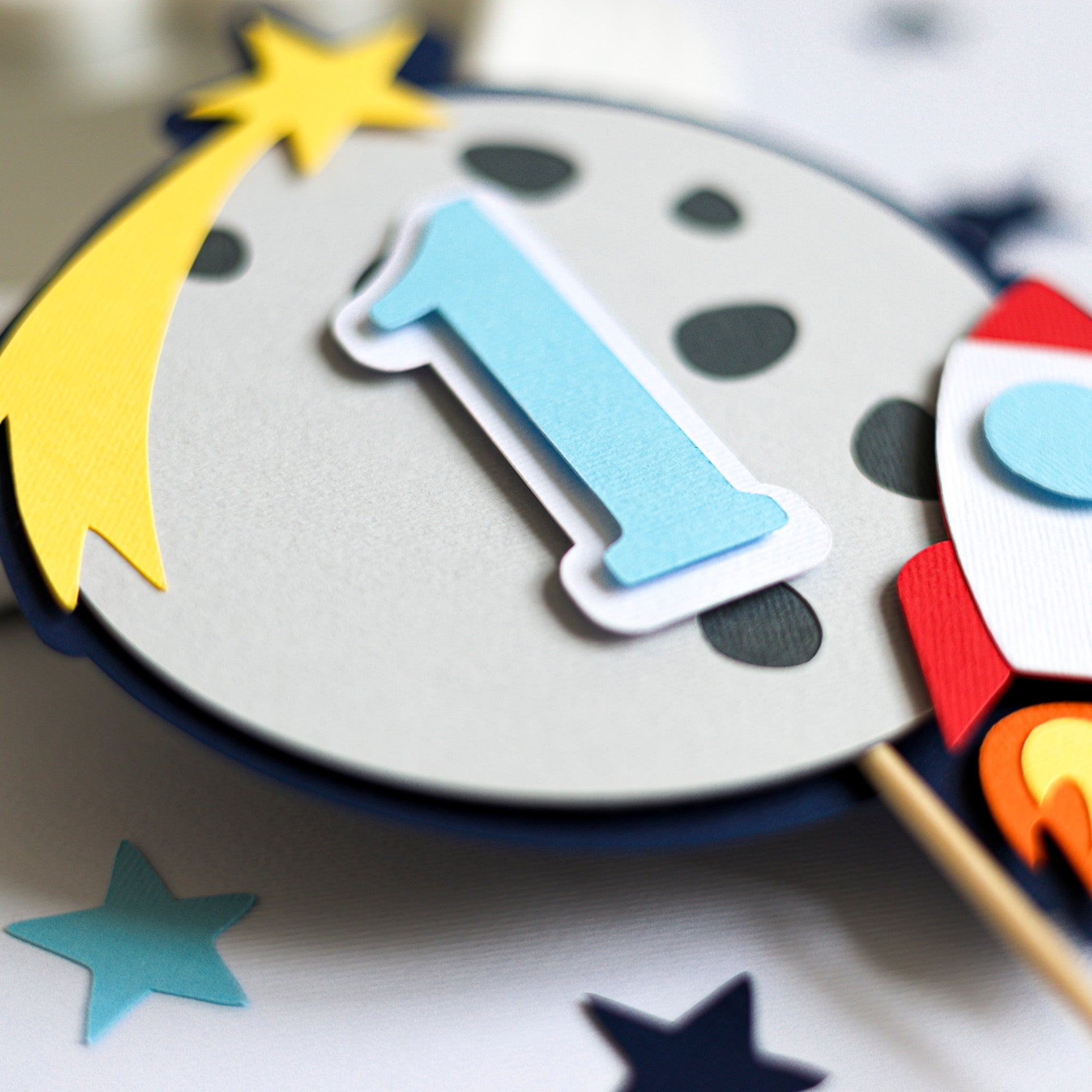 First Trip Around the Sun Space Birthday Cake Topper