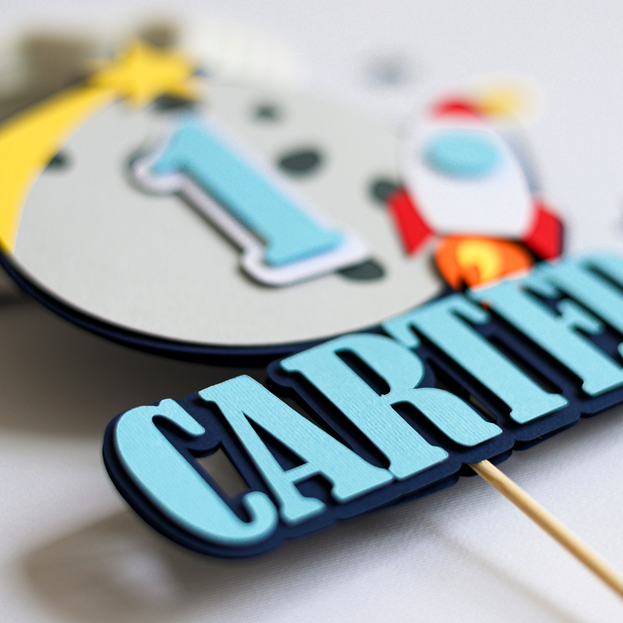 First Trip Around the Sun Space Birthday Cake Topper