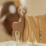 Wooden deer cake topper 
