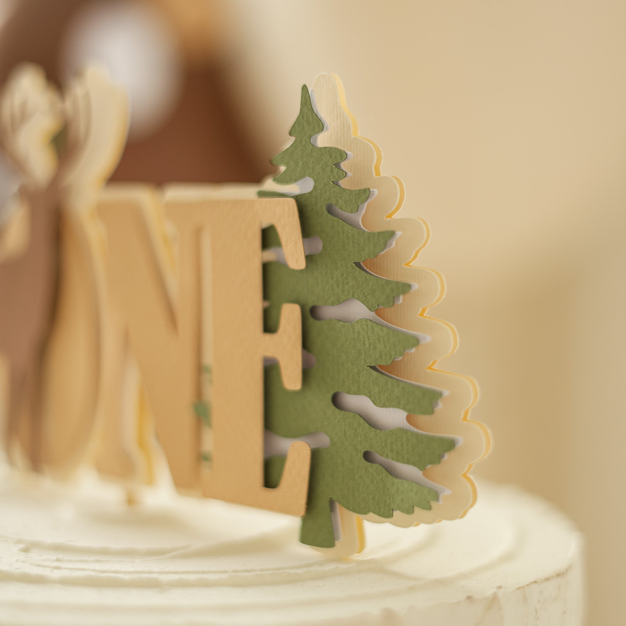 Winter Deer Cake Topper, 1st Birthday Smash Cake Decoration, Reindeer Theme