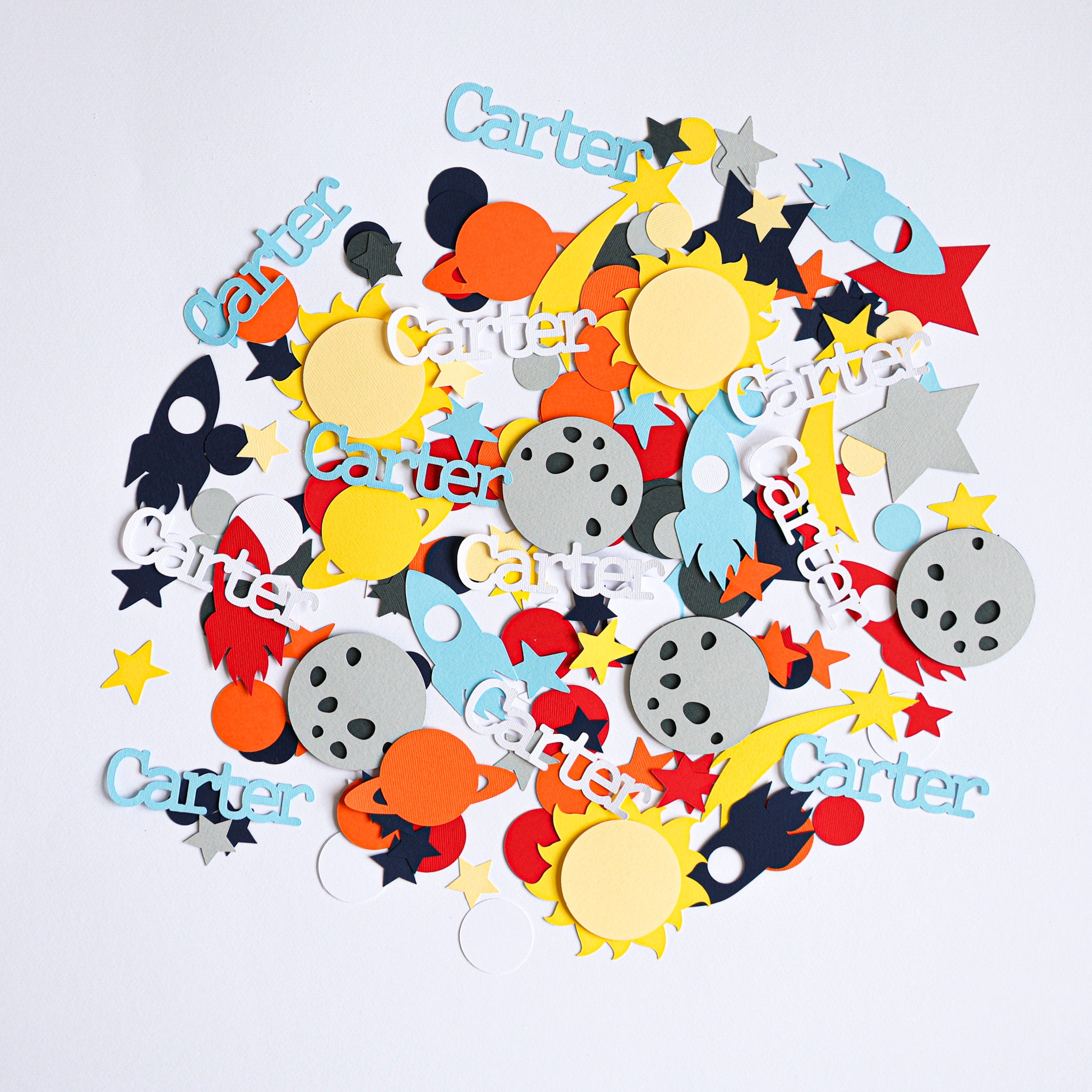 First Trip Around the Sun Space Birthday Confetti