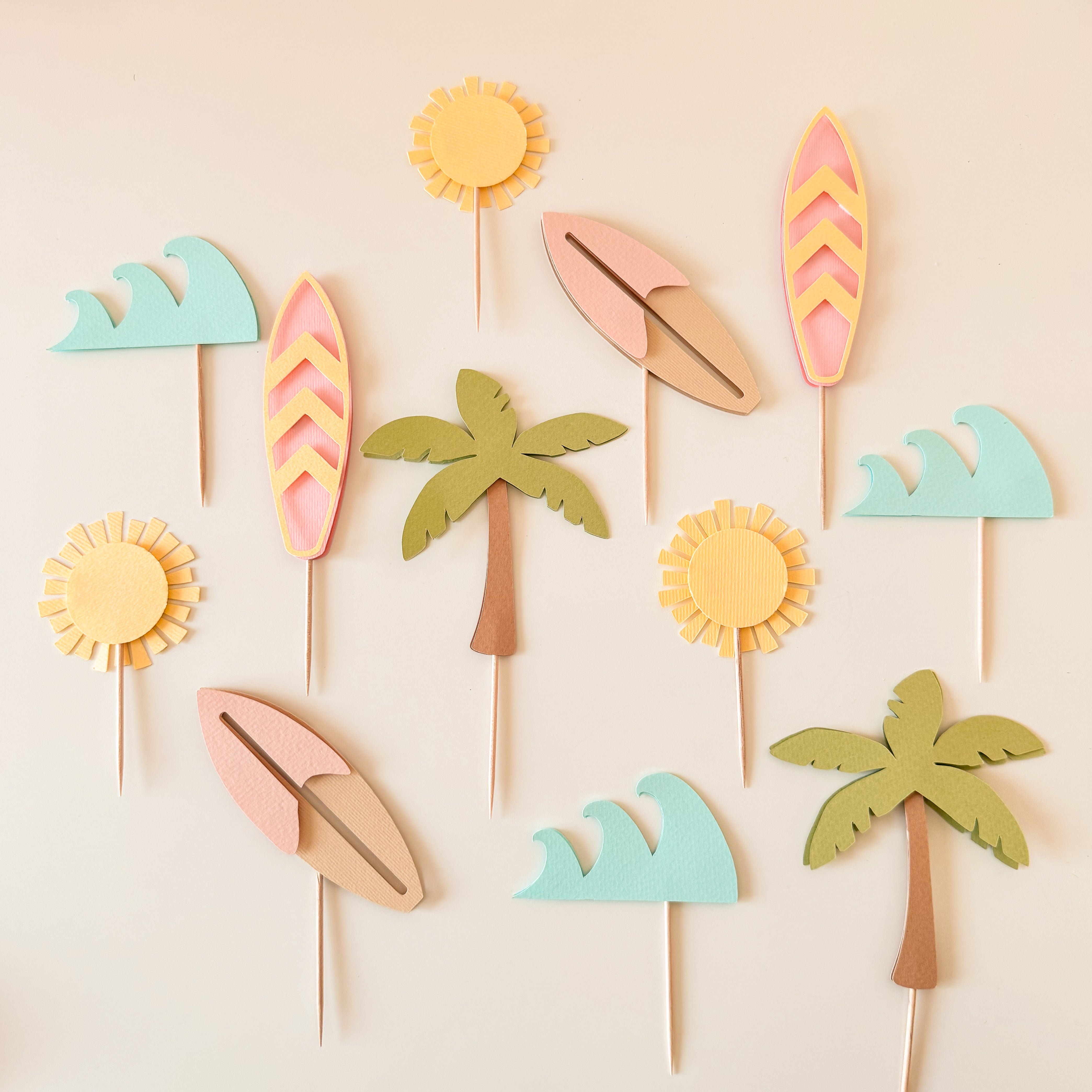 Surf GirlCupcake Toppers Retro Surf Birthday Party