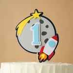First Trip Around the Sun Space Birthday Cake Topper