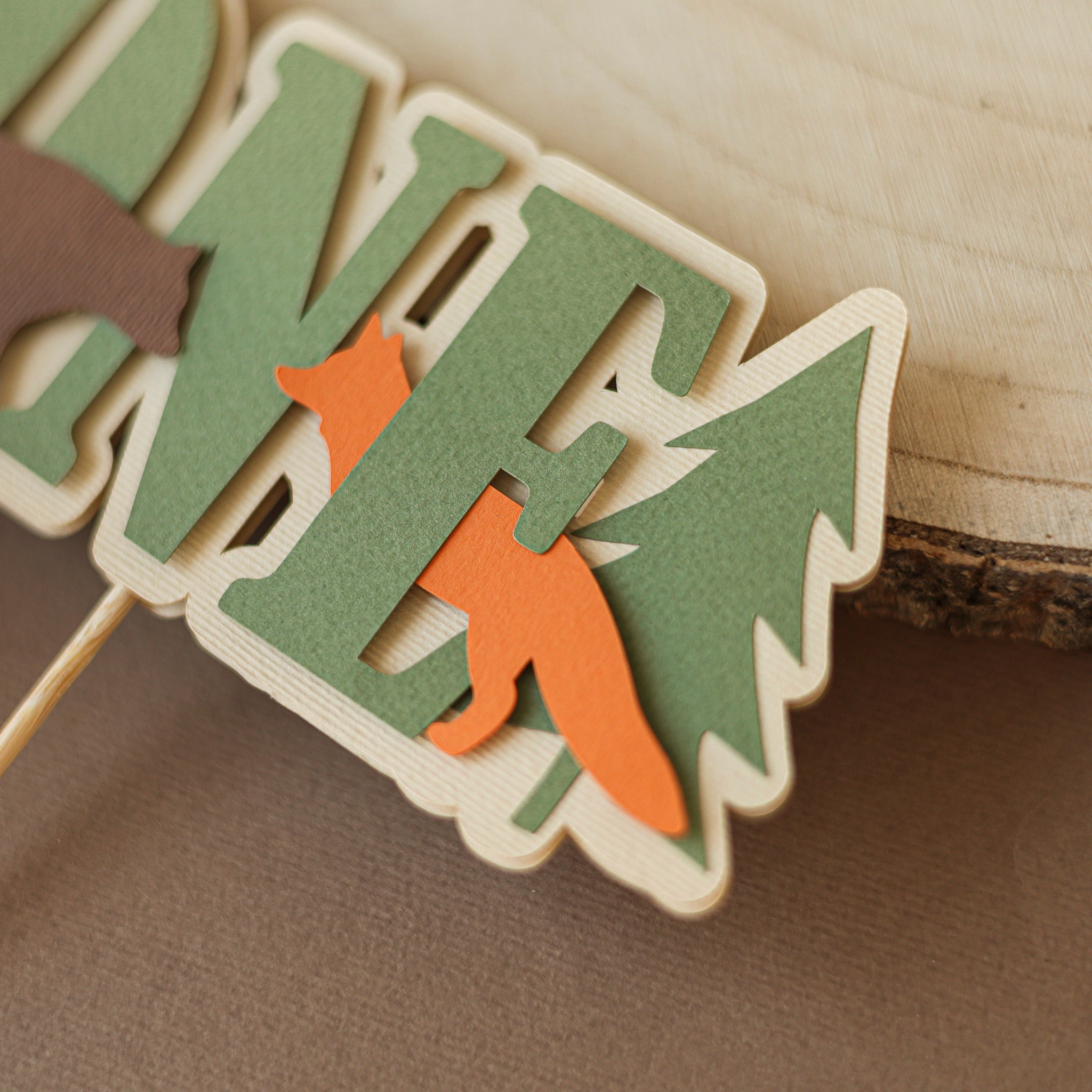 Woodland "ONE" Forest Animals Cake Topper