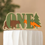 Woodland "ONE" Forest Animals Cake Topper