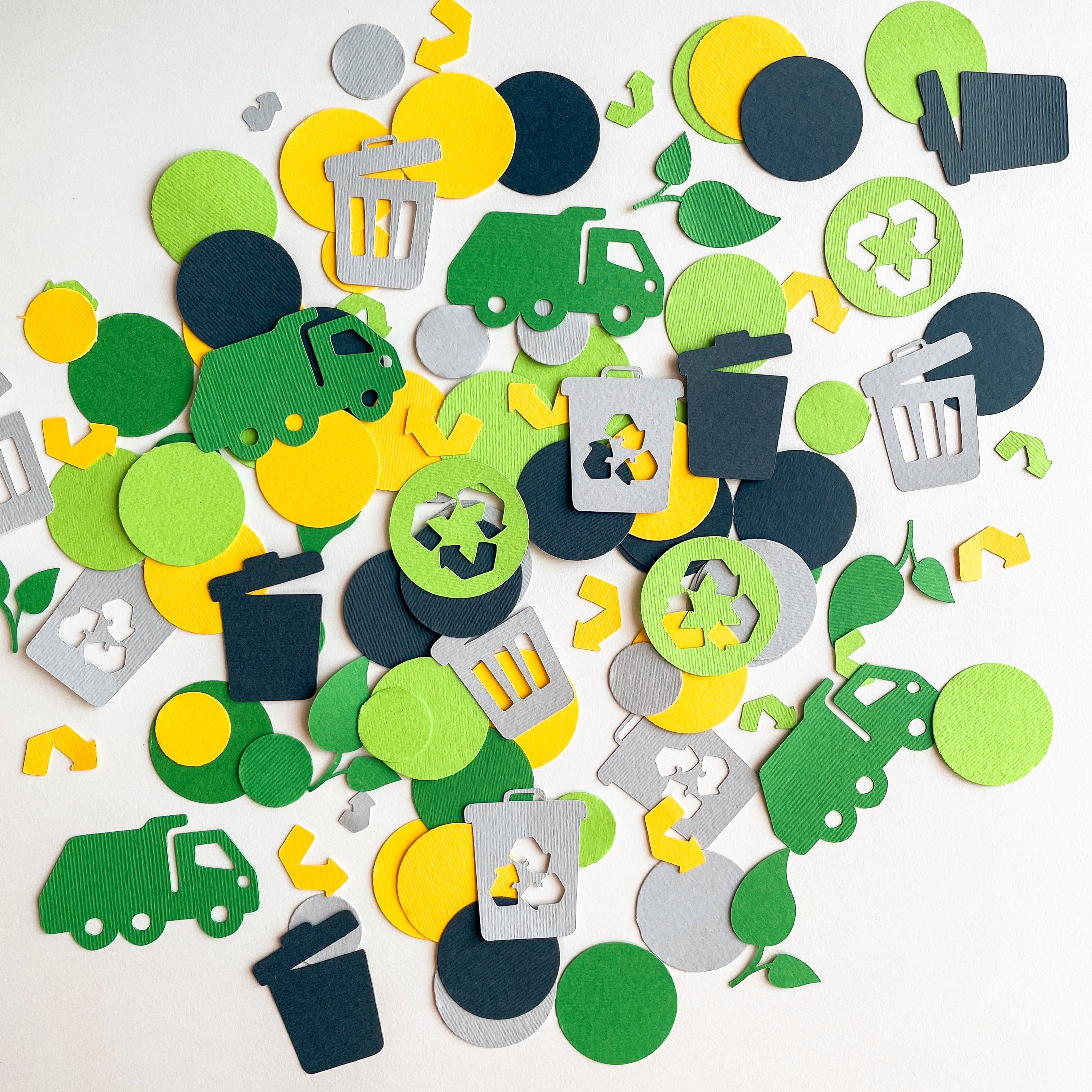 Garbage Truck Confetti - Trash Bash Birthday Party Decorations
