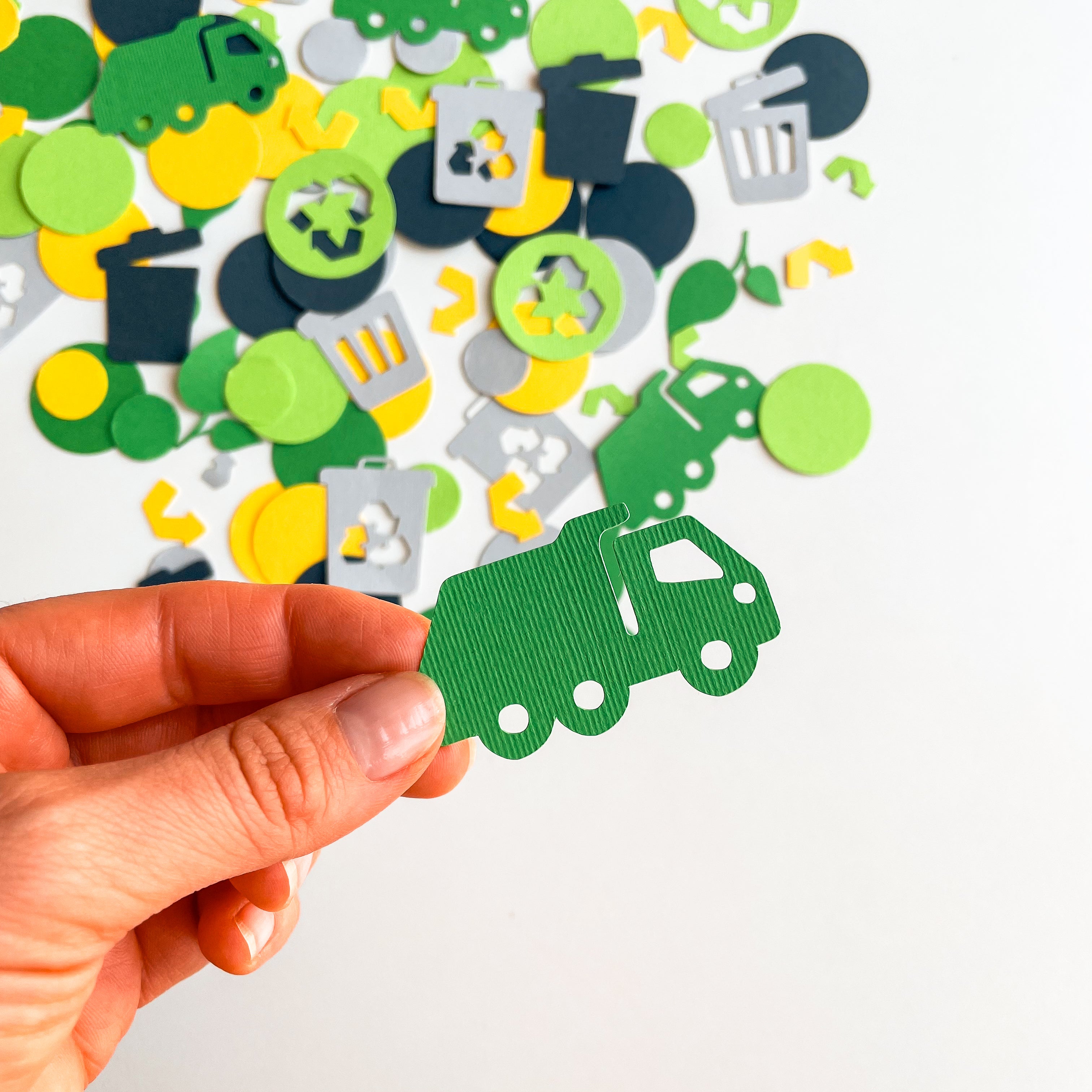 Garbage Truck Confetti - Trash Bash Birthday Party Decorations