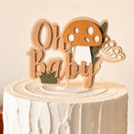 Mushroom Oh Baby Cake Topper Woodland themed Baby Showers A Little Mushroom is on the Way 