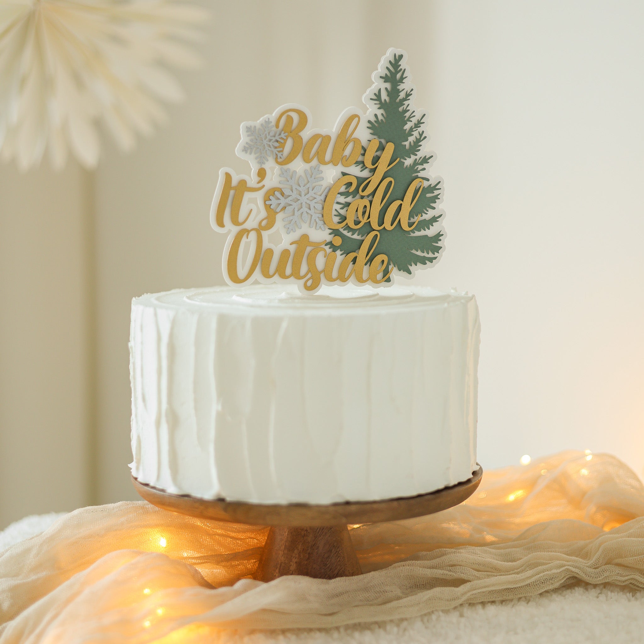 Baby It's Cold Outside Cake Topper - Winter Forest Baby Shower Decor