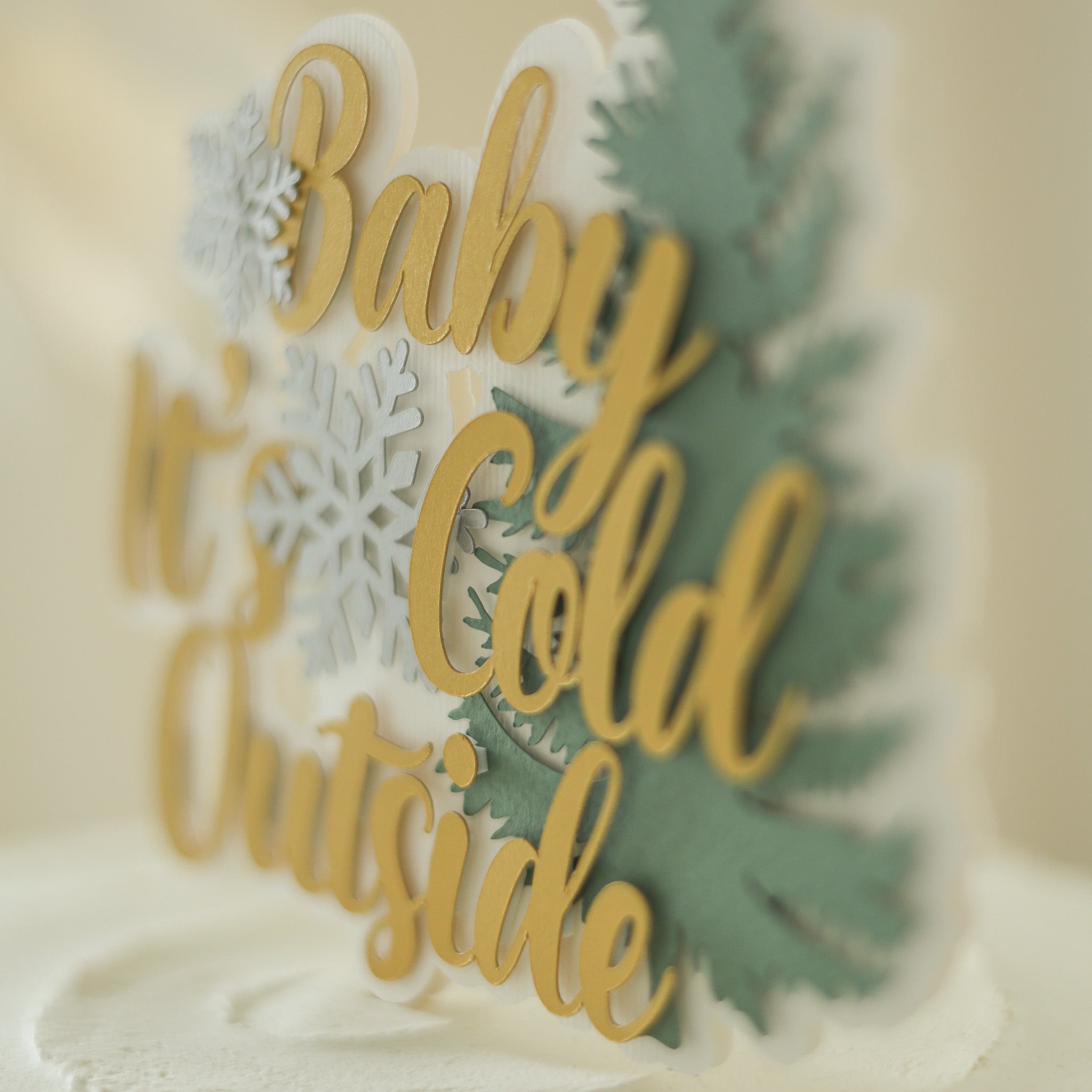 Baby It's Cold Outside Cake Topper - Winter Forest Baby Shower Decor