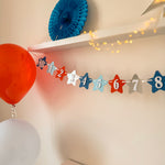 4th of July 12 Month Photo Banner Patriotic Birthday party Independence Day