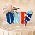 4th of July Cake Topper Independence Day First Birthday Decor 