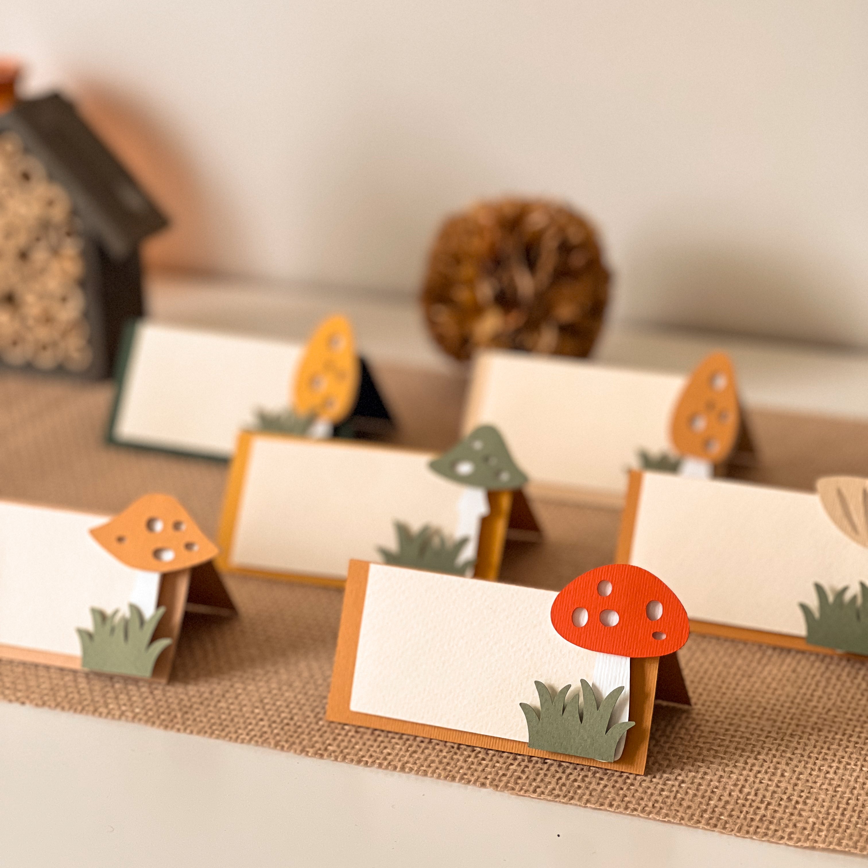 Mushroom Place Cards Mushroom 1st Birthday Decorations A Little Fungi is on the Way party