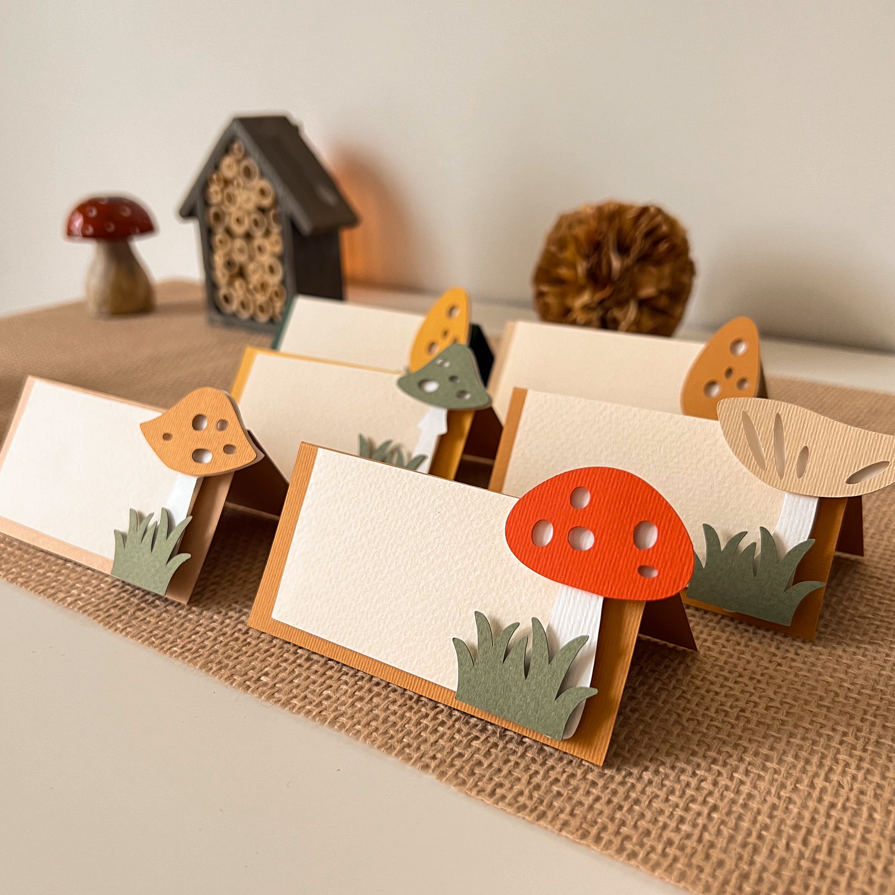 Mushroom Place Cards Mushroom 1st Birthday Decorations A Little Fungi is on the Way party