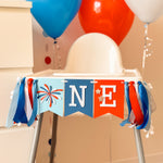 4th of July Highchair Banner Independence Day 1st Birthday Party